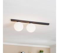 EMIBIG LIGHTING Ceiling lamp Fit, black/opal, 2-bulb