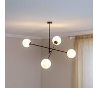 EMIBIG LIGHTING Ceiling light Linear, black/opal, 4-bulb