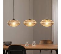 EMIBIG LIGHTING Dining table light Coco, length 115 cm, black/smoke grey, 3-bulb.