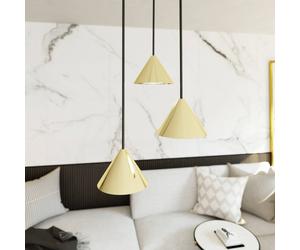 EMIBIG LIGHTING Elit pendant light, 3-bulb, Ø 20 cm, black/gold, metal