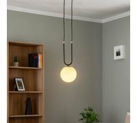 EMIBIG LIGHTING Glam pendant light, black/opal, 1-bulb