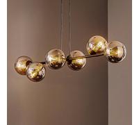 EMIBIG LIGHTING Glassy pendant light, 6-bulb, black, graphite, glass, 110 cm