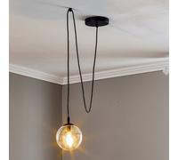 EMIBIG LIGHTING Glassy pendant light, decentralised, black, clear, glass, Ø 14 cm