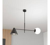 EMIBIG LIGHTING Hermes ceiling lamp, 2-bulb, black, glass, 70 cm, E14