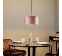 EMIBIG LIGHTING Jari hanging light, fabric shade, 1-bulb, rose gold