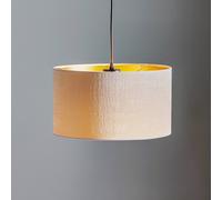 EMIBIG LIGHTING Jari hanging light, fabric shade, 1-bulb, white-gold