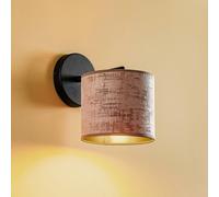 EMIBIG LIGHTING Jari wall lamp with fabric shade, rose gold
