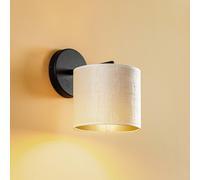 EMIBIG LIGHTING Jari wall lamp with fabric shade, white-gold