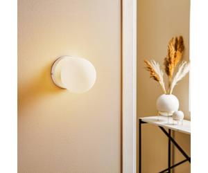 EMIBIG LIGHTING Kiba wall lamp, white/gold with glass ball shade