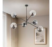 EMIBIG LIGHTING Linear ceiling light, black/graphite, 6-bulb