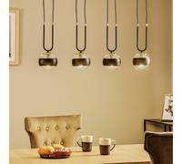 EMIBIG LIGHTING Linear pendant light, black/clear, 4-bulb