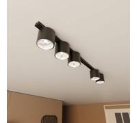EMIBIG LIGHTING Nano ceiling light, black, 5-bulb, metal