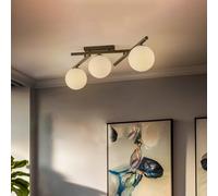 EMIBIG LIGHTING Smart ceiling lamp, black/opal, 3-bulb
