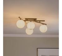 EMIBIG LIGHTING Smart ceiling lamp, black/opal, 4-bulb