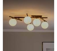 EMIBIG LIGHTING Smart ceiling lamp, black/opal, 5-bulb