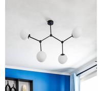 EMIBIG LIGHTING Space ceiling light, 4-bulb, black/opal