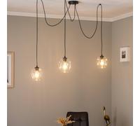 EMIBIG LIGHTING Starla hanging light, decentralised, 3-bulb, clear, glass, E27