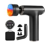 Emicool Massage Gun with Heat and Cold, 2 in 1 Portable Mini Muscle Massager with Extended Handle, Handheld Electric Percussion Deep Massager Tissue Massage Gun for for Home Gym