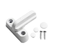 Emiif 180° Rotating Sash T-Lock, Plastic Steel Casement Door Lock, White, 61x63mm, for Window Security & Anti-Intruder Protection