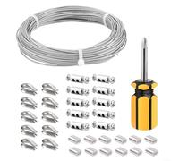 Emiif 2mm 304 Stainless Steel Nylon Coated Wire Rope, Mirror Polished Rust-Resistant Cable Kit for Outdoor Garden Plant Trellis, Clothes Dryer Line, 10M/20M/30M(30 meters)