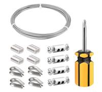 Emiif 2mm 304 Stainless Steel Nylon Coated Wire Rope, Mirror Polished Rust-Resistant Cable Kit for Outdoor Garden Plant Trellis, Clothes Dryer Line, 10M/20M/30M(10 meters)