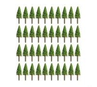 Emiif 40pcs Green Model Trees for Train Sets Railroad Diorama Wargame Scenery Plastic Miniature Shrubs 3.5cm and 4.5cm Height(H 4.5CM)