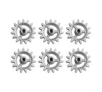 Emiif 6-Pack Metal Rotating Gears for DIY Barbecue Frames, Automatic Turning Accessories for Even Heat Distribution, for Gas and Charcoal Grills, Silver