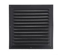 Emiif Air Vent Grille Cover - Aluminum Alloy Black Ventilation Panel Flat Square Air Vent Louver for Bathroom, Home Office, Kitchen(100x100cm)