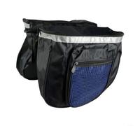 Emiif Bike Panniers Waterproof Double Layer Rear Rack Cycling Bag 600D Oxford Fabric 28x30cm Commuting(blue)