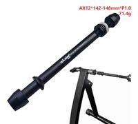 Emiif Bike Trainer Thru Axle Skewer 12x142-148mm P1.0/P1.5/P1.75 Aluminium Alloy for Indoor Cycling Black