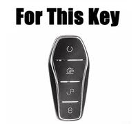 Emiif BlesConi Zinc Alloy Leather Car Key Case Cover for BYD Song Qin Han EV and Tang DM Models(Gray)