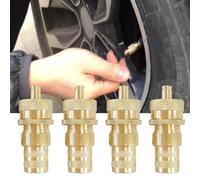 Emiif Brass Tire Deflators Kit 4 Pack, Adjustable Automatic Tyre Deflator 0-60 PSI for Cars and Motorcycles, No Tools Required