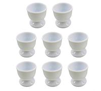 Emiif Egg Cup Set With Spoons, Boiled Egg Holder for Breakfast, Plastic Egg Head Cup and Spoon Set for Breakfast Brunch Boiled Egg(8Pcs)