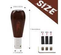 Emiif Gear Shifter Knob, Walnut Wood Grain, 5 Speed, Classic Design with Adapters for Most Cars, SUVs and Trucks(Wood Grain B