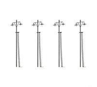 Emiif HO Scale OO gauge LED Yard Light Model railway Train Railroad Street Station Lamp Post Metal Body with Resistors 4 Pack