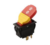 Emiif HY18 4-Pin Pushbutton Switch 20A 125V Electric Magnetic Control for Wood Machine Power Tools Easy Install Black Red