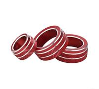 Emiif Knob Protection for Toyota for Corolla 2019 2025, Aluminum Alloy Air Conditioning Cover, Easy Upgrade (Red)