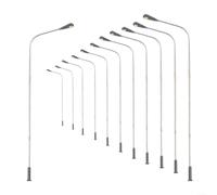 Emiif Model Railway Warm White Lamp Post led Street Light Single Head 14CM OO gauge HO Scale 1:75 LED 3V DC AC 12pcs