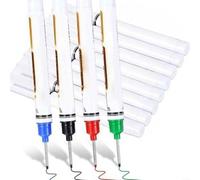 Emiif Oil-Based Marking Pen for Woodworking and Tiles, 13cm Fine Tip Marker for Deep Holes and Tight Corners, Waterproof Fast-Drying Ink on Metal Glass Concrete