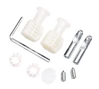 Emiif Pair of Zink Plated Fixing Bolts Kits for Wall Hung Toilet Wall Mounted Toilet Fixing Screw Replacement Kit-White