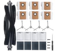 Emiif Robot Vacuum Replacement Parts for G50 for Hybrid SES for L60 for L50 Series, Includes 1 Main Brush, 4 Filters, 4 Side Brushes, 6 Dust Bags