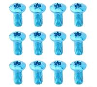 Emiif Stainless Steel T25 Mountain Bike Disc Brake Screws M5 x 11.5 Fixing Bolts for Rotor, 12 Pcs Blue(12 blue)