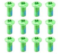 Emiif Stainless Steel T25 Mountain Bike Disc Brake Screws M5 x 11.5 Fixing Bolts for Rotor, 12 Pcs Blue(Green 12card)