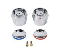 Emiif Tap Head Replacement Chrome Plated Faucet Cover Tap Indices Hot And Cold Inserts Handle Replacement Accessory 20 Teeth(1 set)