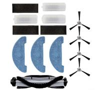 Emiif Vacuum Replacement Spare Parts For Venga VG Rvc 3000 4 side brushes+1 rolling brush+3 mop cloths+3 filter kits Vacuum Cleaner Accessories Kit