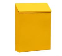 Emiif Vintage Wall Mount Mailbox Postbox Lockable Metal Letter Box Rustic European Style Outdoor For Home Office Garden(Yellow)