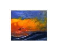 Emil Nolde Canvas Artwork Picture. Famous Wall Art Prints Abstract Painting Reproduction. Red Evening Sky. Modern Home Decor 85x70cm Unframed