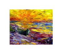 Emil Nolde Wall Art Sunset Famous Seascape Poster Reproductions Paintings Emil Nolde Prints on Canvas Picture Wall Decor for Living Room Farmhouse Gallery Bathroom 65x50cm(26x19in) Frameless
