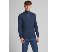 Emil Quarter-Zip Cotton Mix Jumper Navy Blue