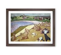 Emile Bernard Harvest by the Sea Classic Painting Framed Print | A3 Walnut Framed Wall Art | Ready to Hang | Classic Nautical Picture | Living Room Bedroom Lounge Office